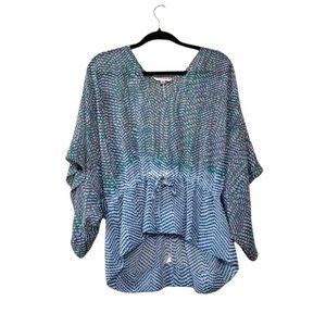 Cabi Arts Kimono Sleeve Sheer Blouse Top Small